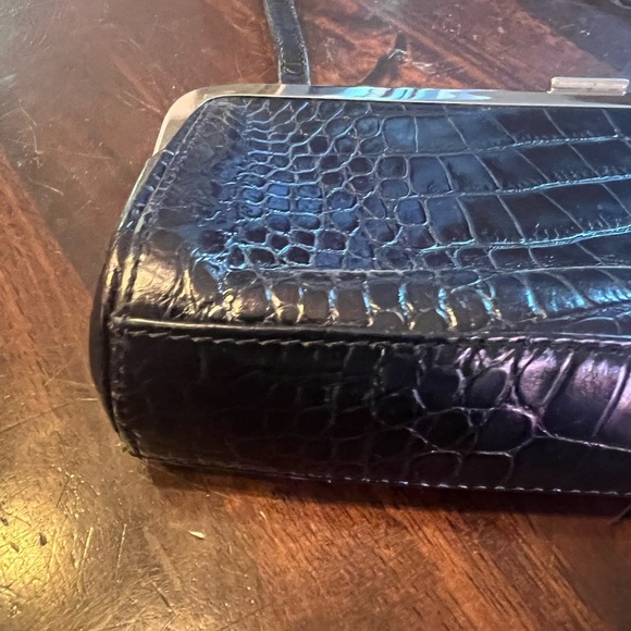 Ann Taylor Elegant Black Crocodile-Embossed Women's Bag - Picture 5 of 8